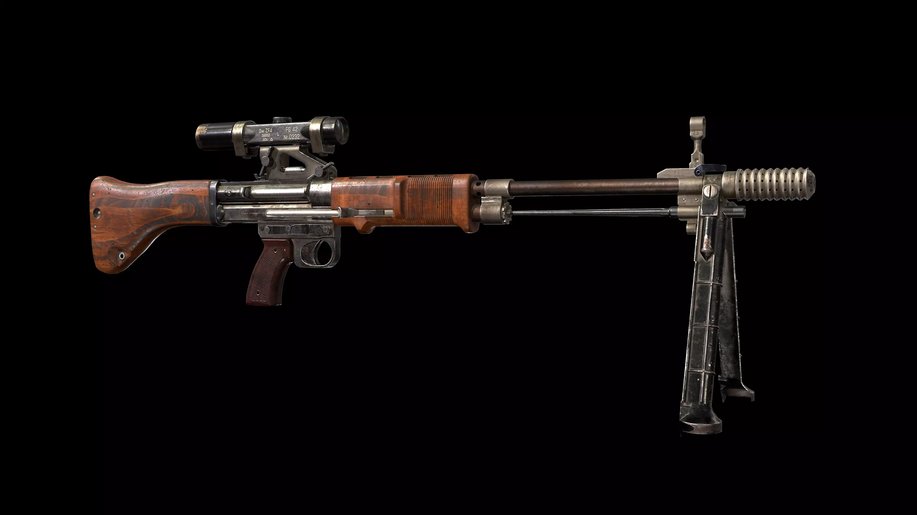 FG 42 Low-poly 3D model_0