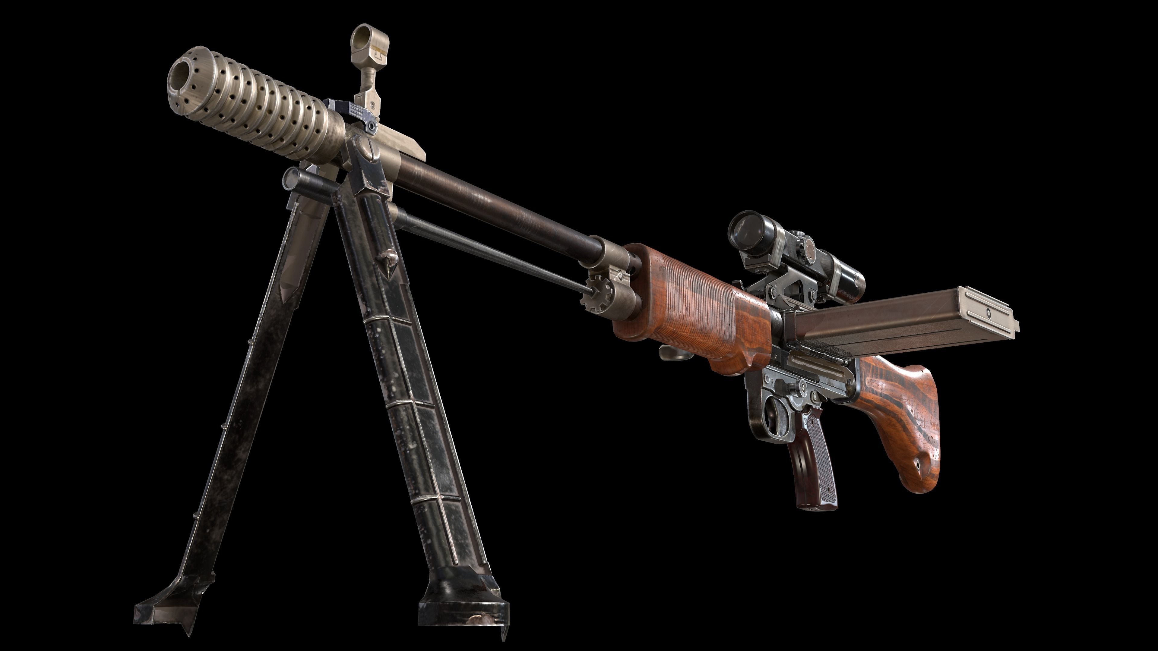 FG 42 Low-poly 3D model_11