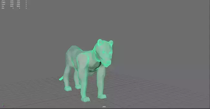 low poly lion