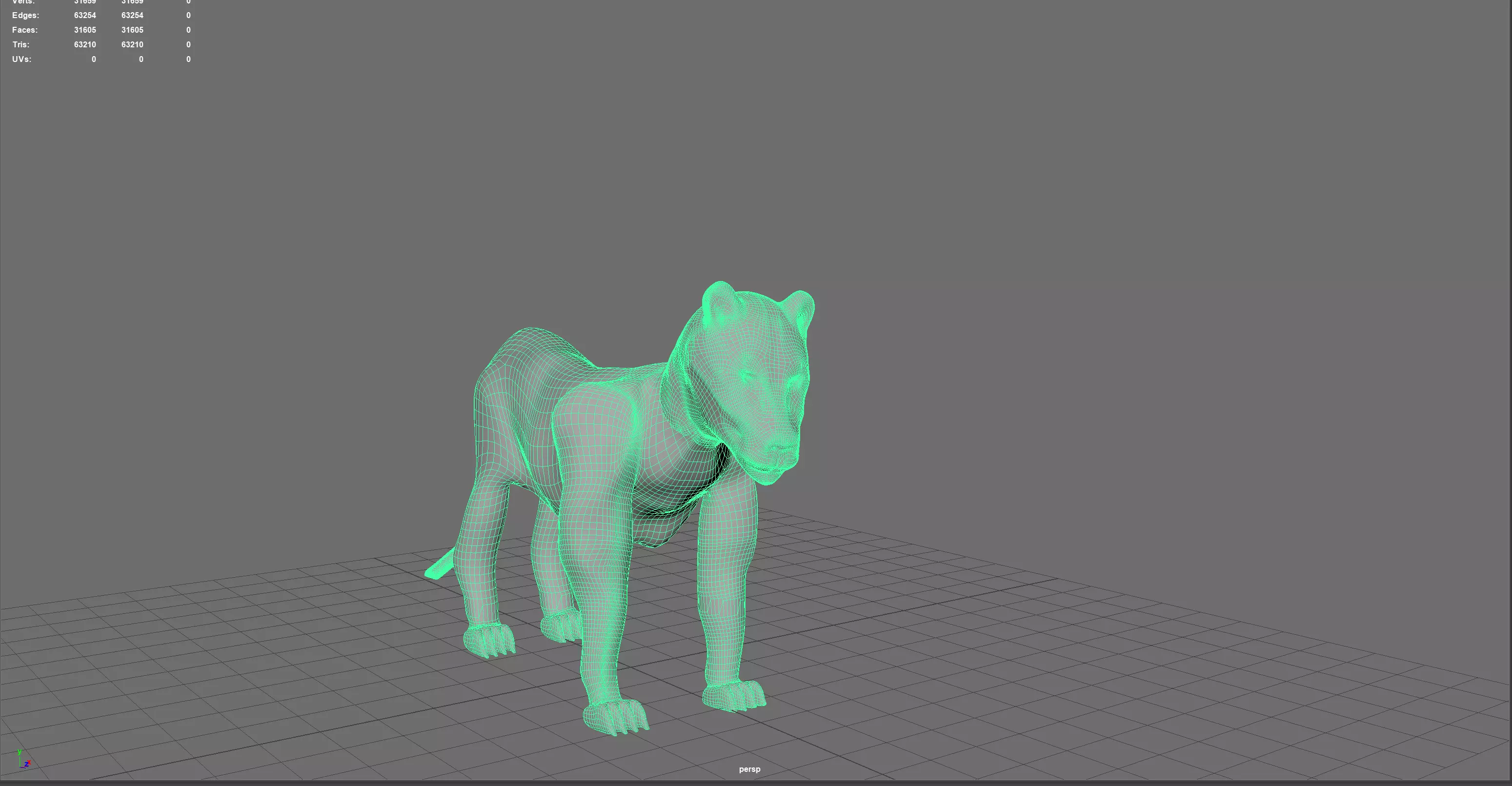 low poly lion Low-poly 3D model_0