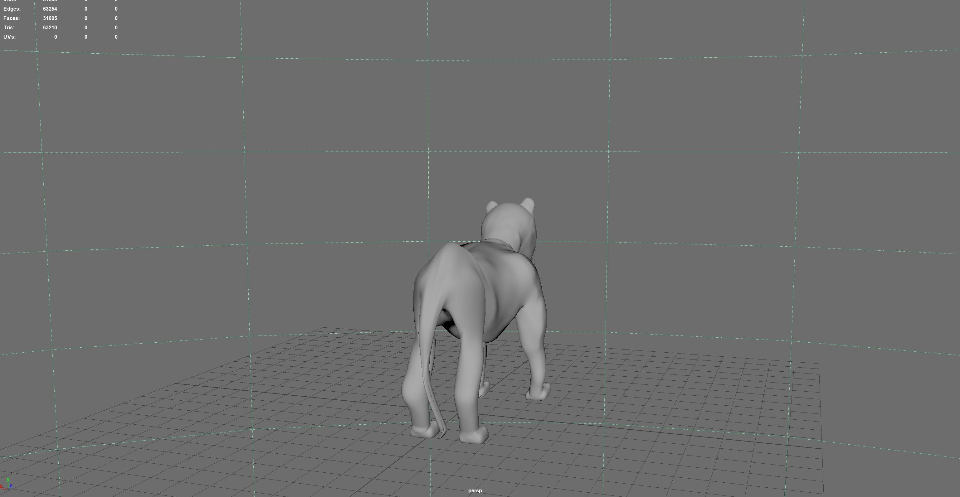 low poly lion Low-poly 3D model_1