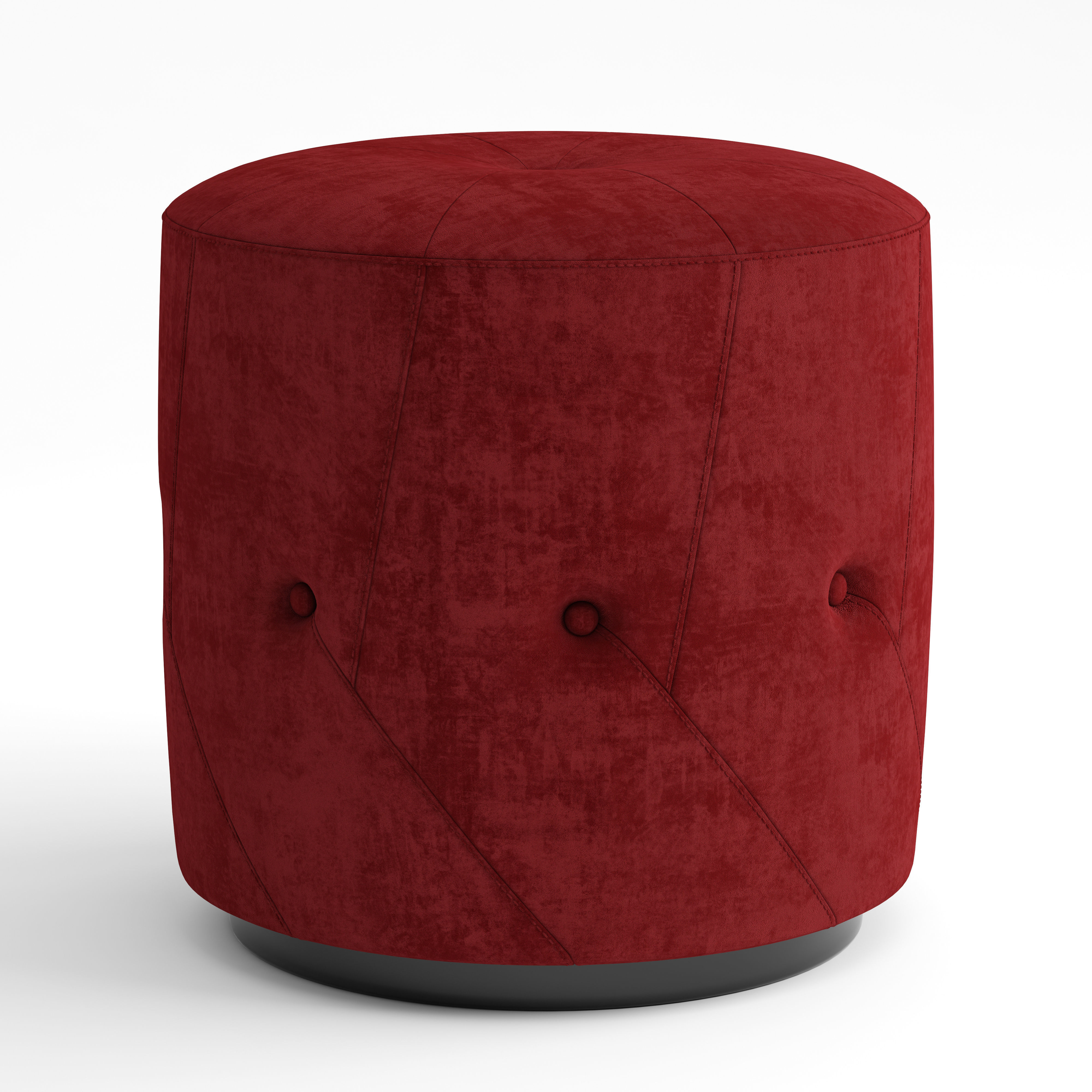 Pouf leather and velvet 3D model_1