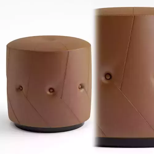 Pouf leather and velvet