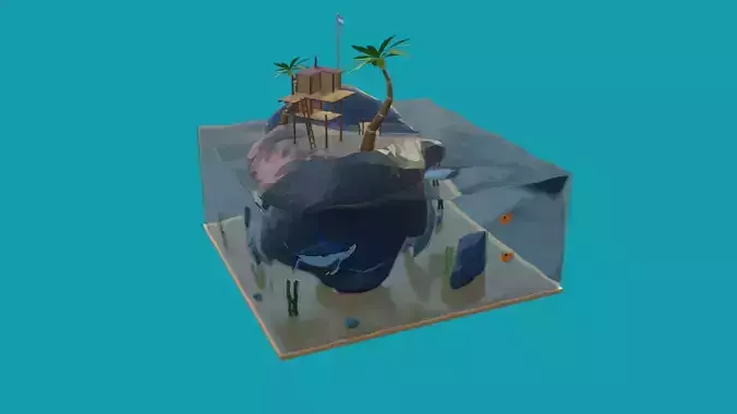 Day Island Low-poly 3D model