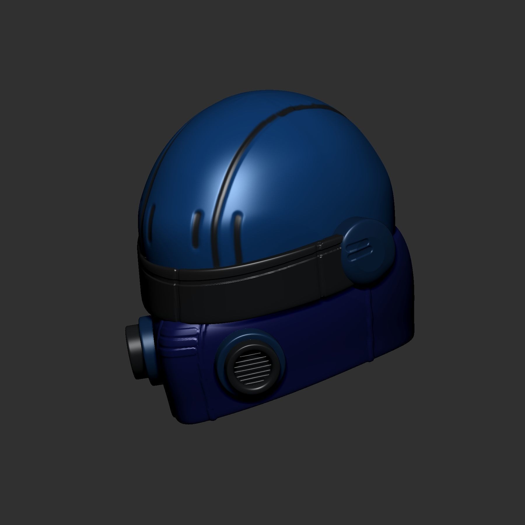 helmet high poly sculpt 3d printable 3D model_6