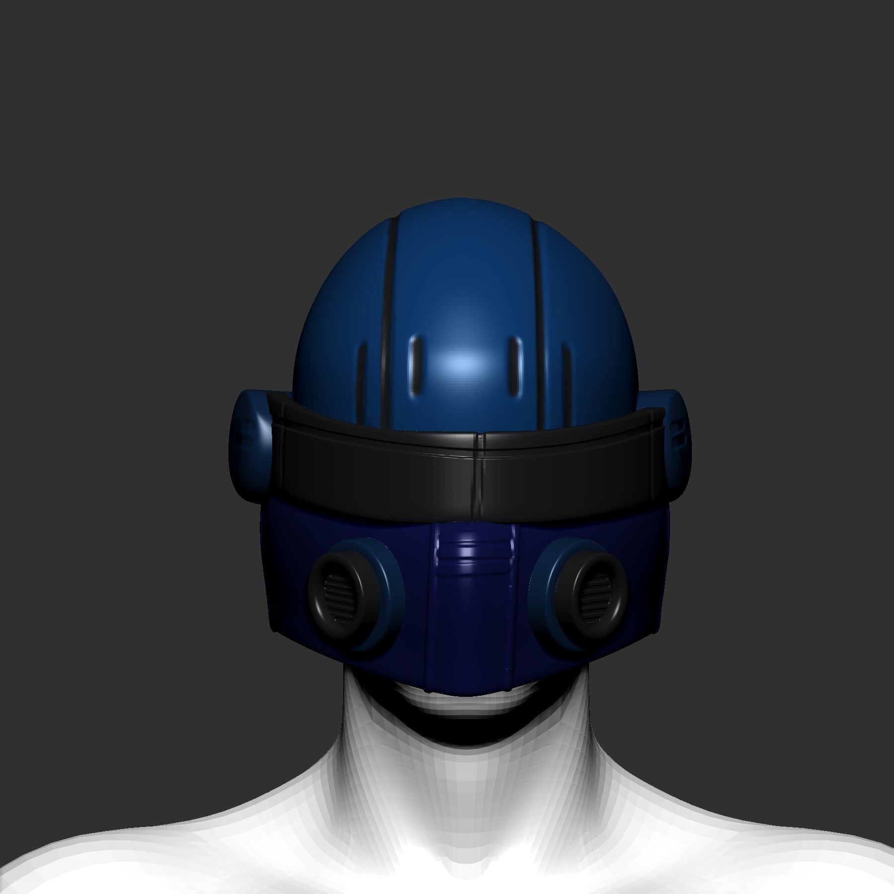helmet high poly sculpt 3d printable 3D model_1