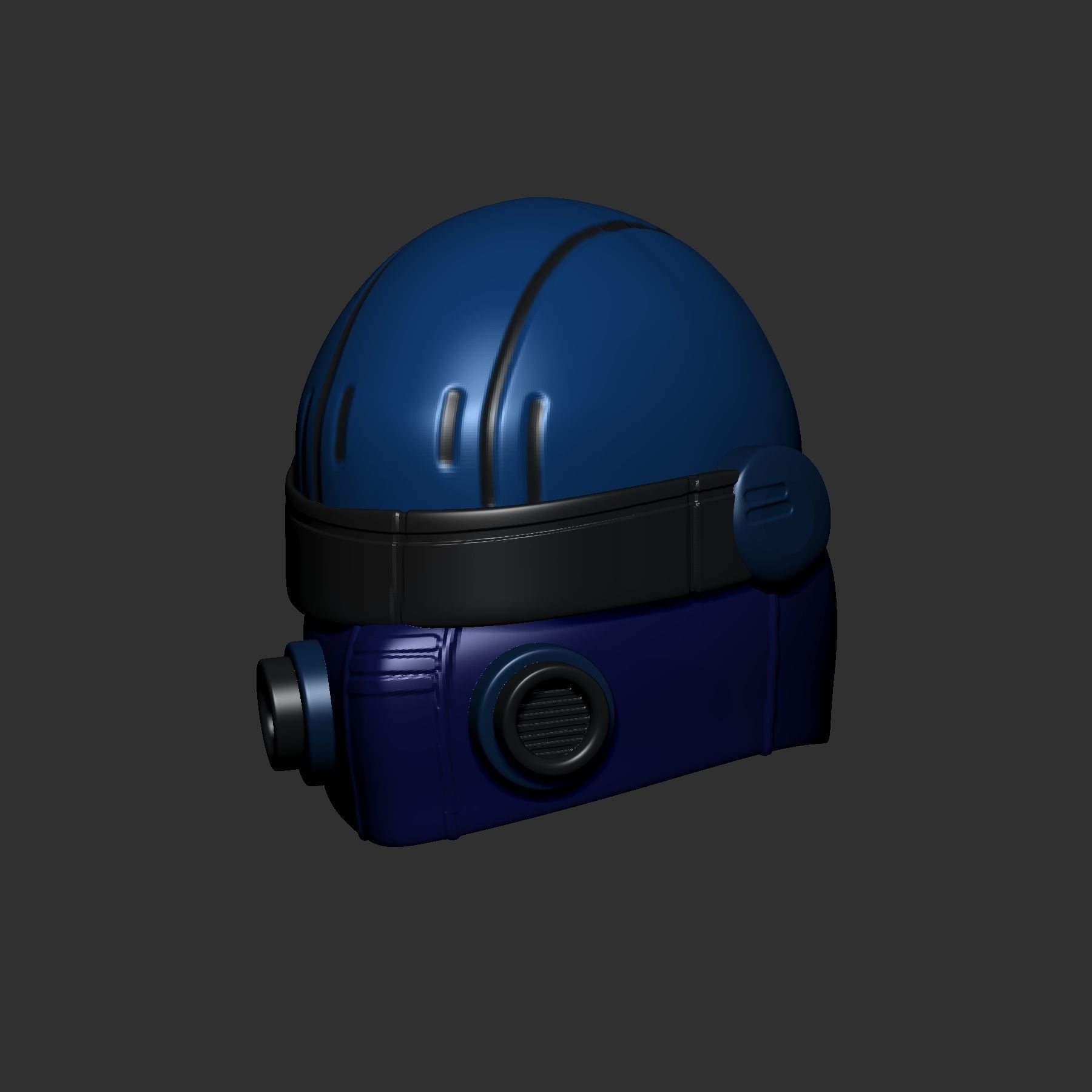helmet high poly sculpt 3d printable 3D model_3