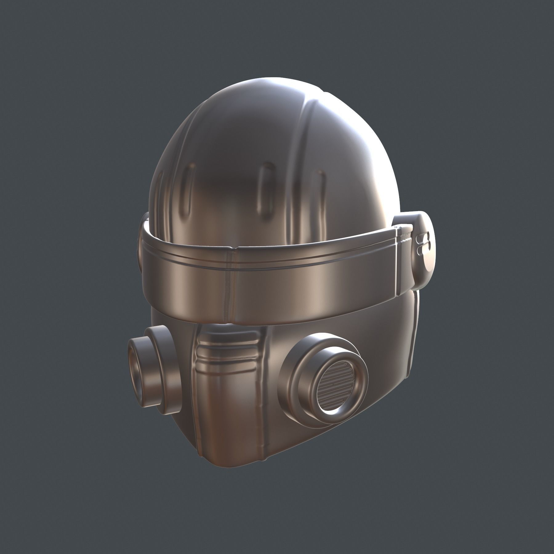 helmet high poly sculpt 3d printable 3D model_7