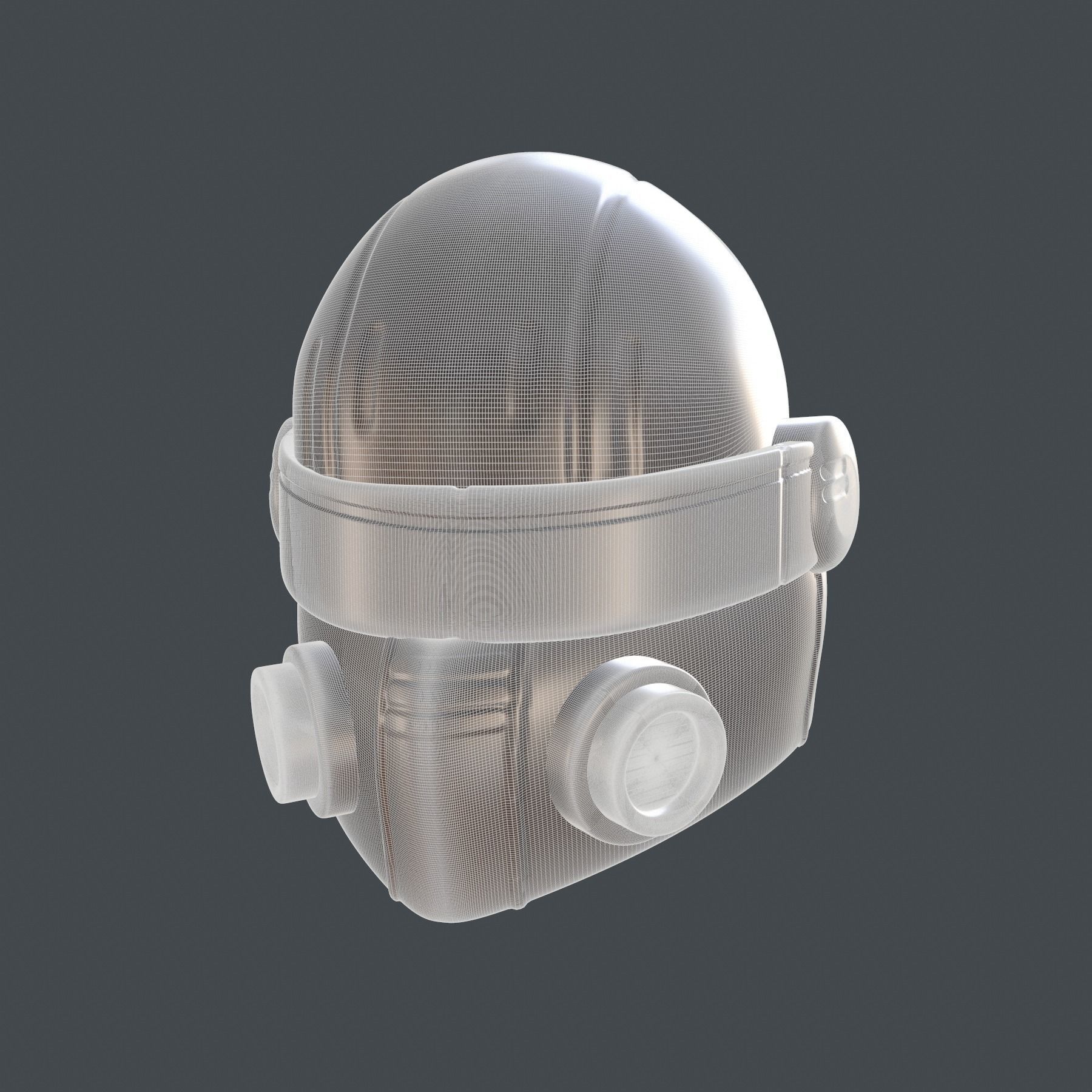 helmet high poly sculpt 3d printable 3D model_8