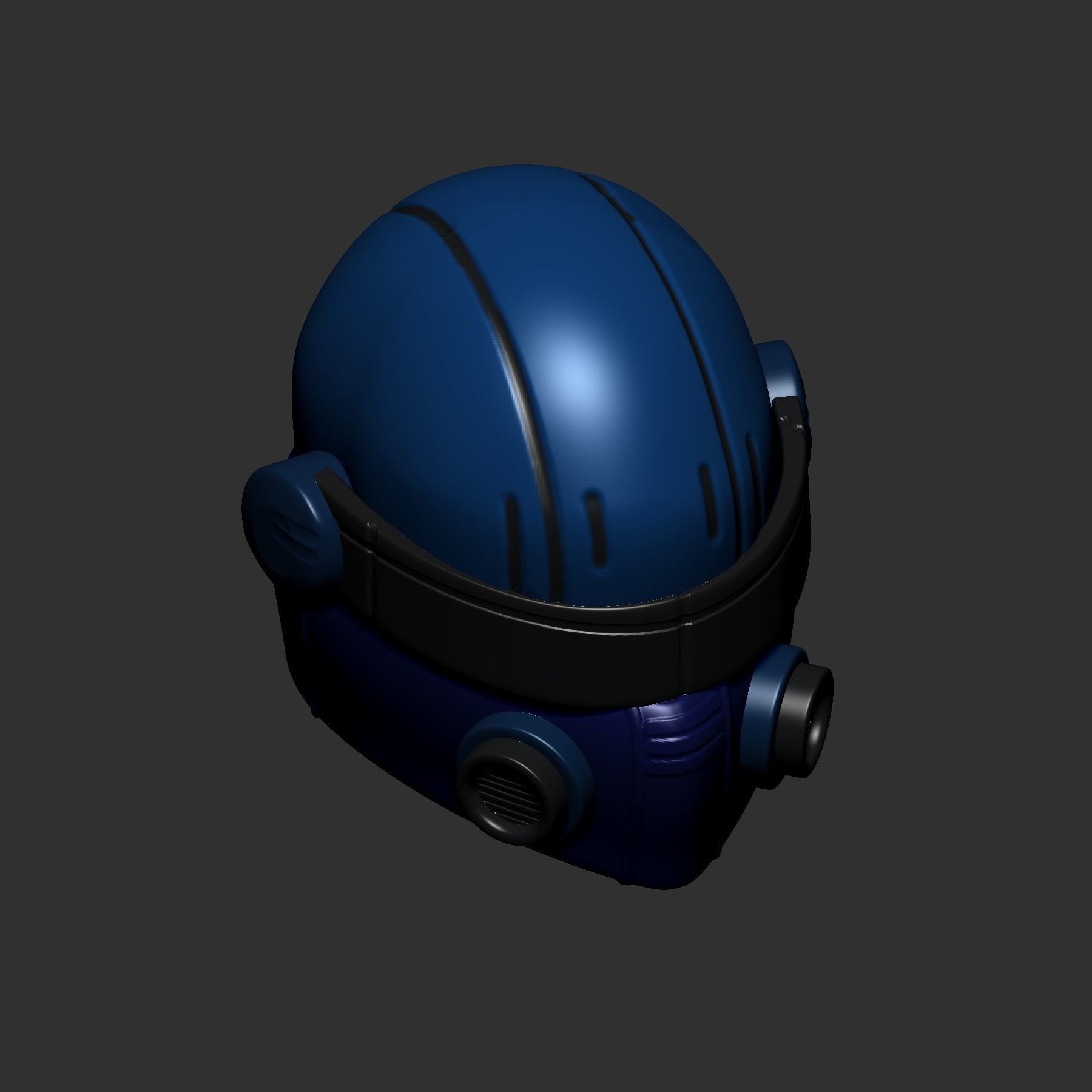 helmet high poly sculpt 3d printable 3D model_5