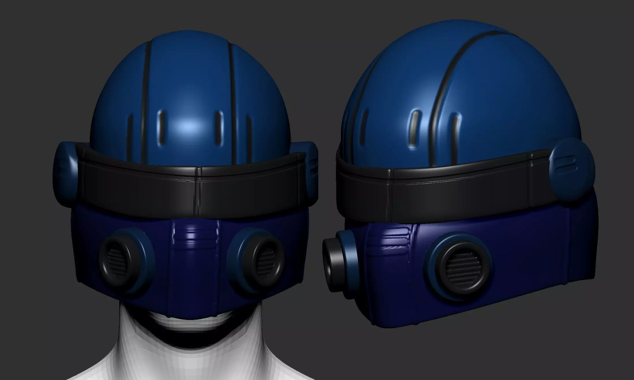 helmet high poly sculpt 3d printable 3D model_0