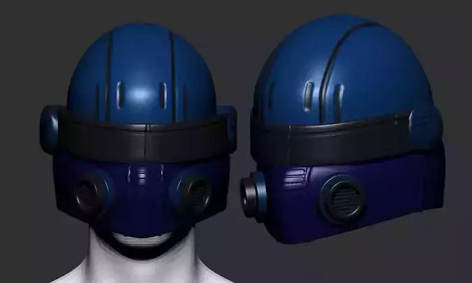 helmet high poly sculpt 3d printable 