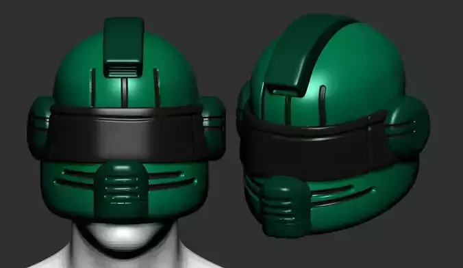 helmet high poly sculpt 3d printable 