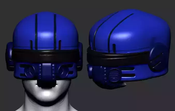 helmet high poly sculpt 3d printable 