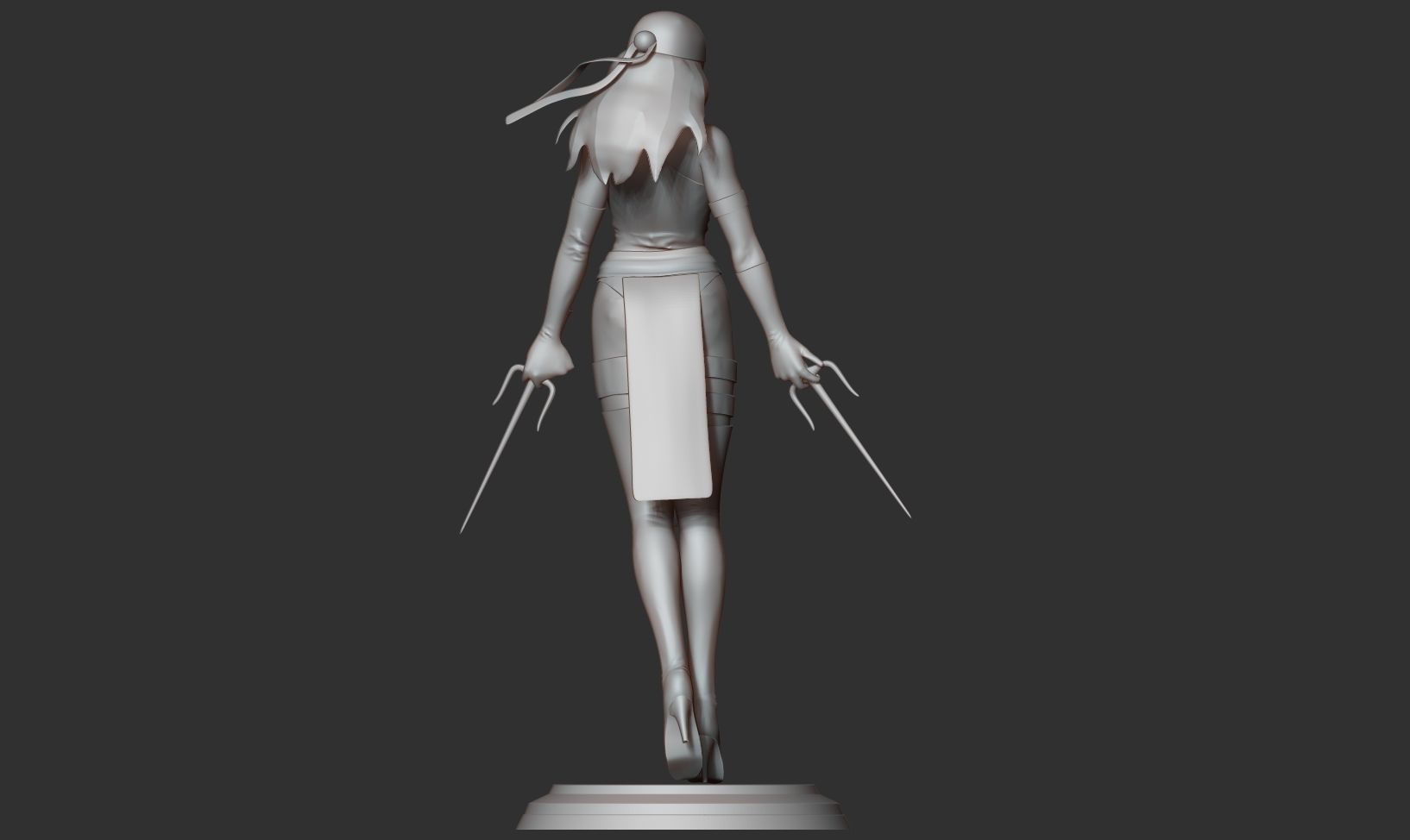 Elektra woman costume 3D print model_17