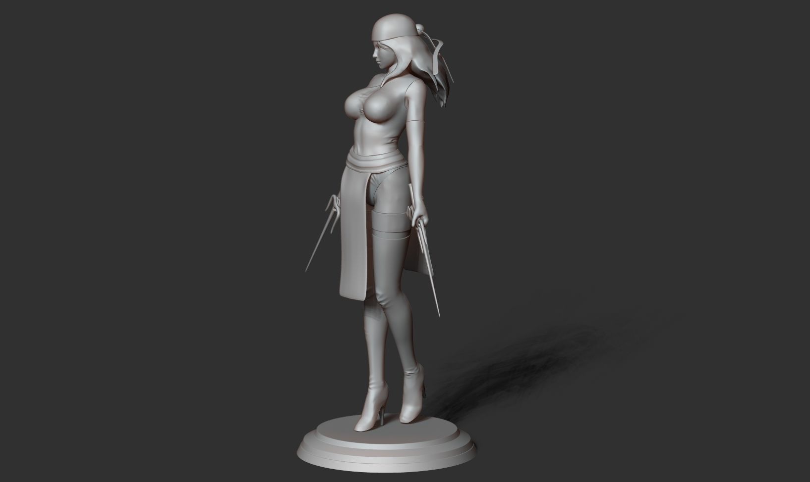 Elektra woman costume 3D print model_9