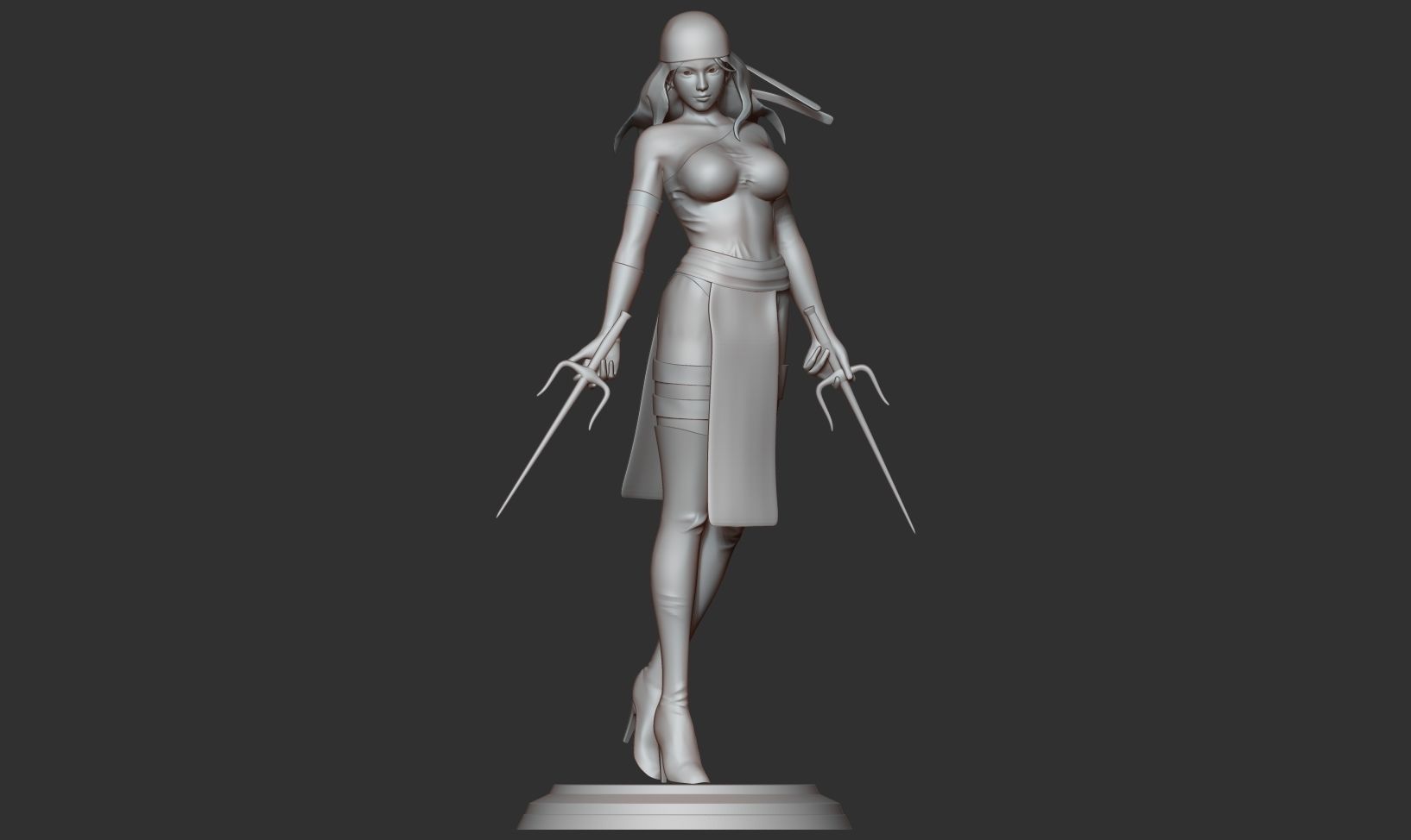 Elektra woman costume 3D print model_11