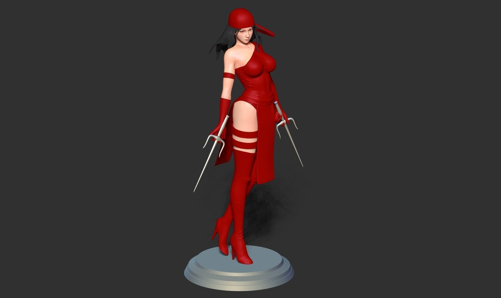 Elektra woman costume 3D print model_6
