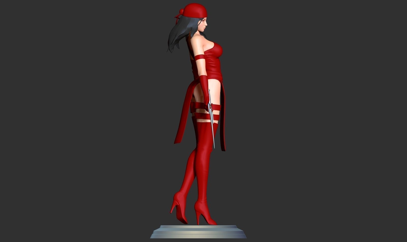 Elektra woman costume 3D print model_15