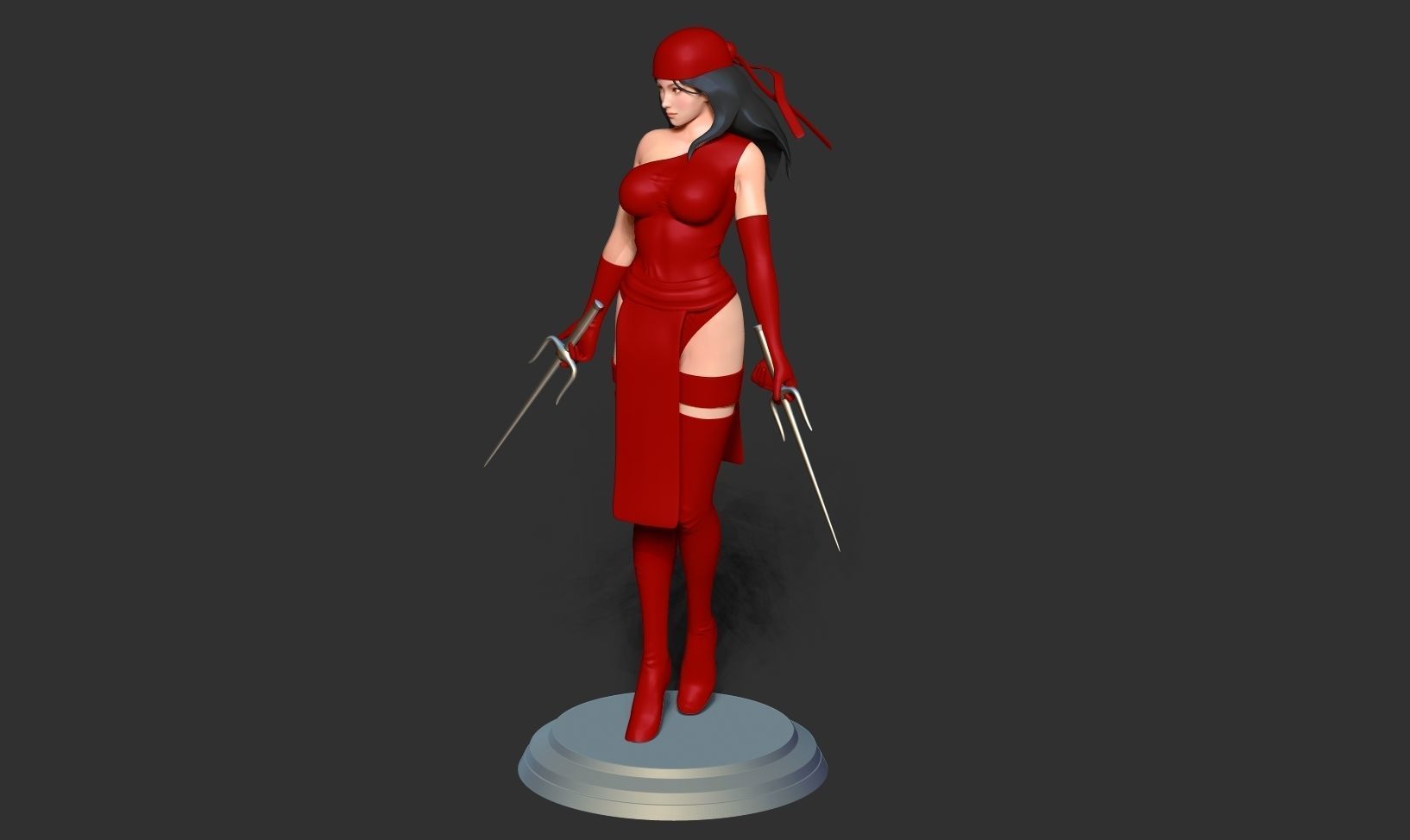 Elektra woman costume 3D print model_7