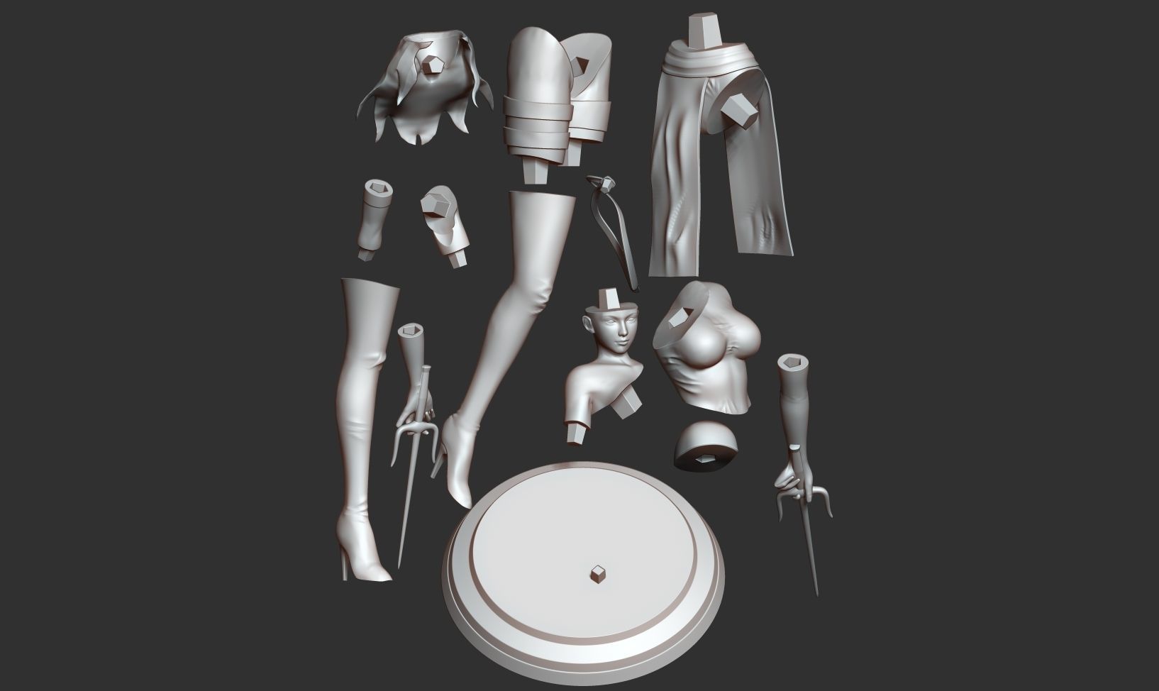 Elektra woman costume 3D print model_2