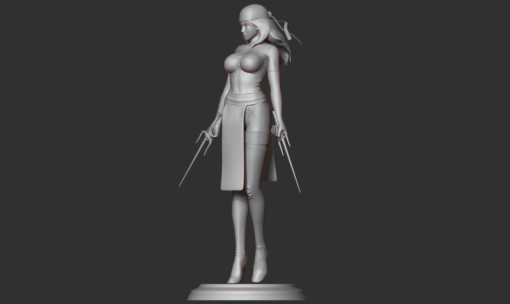 Elektra woman costume 3D print model_13