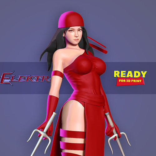 Elektra woman costume 3D print model