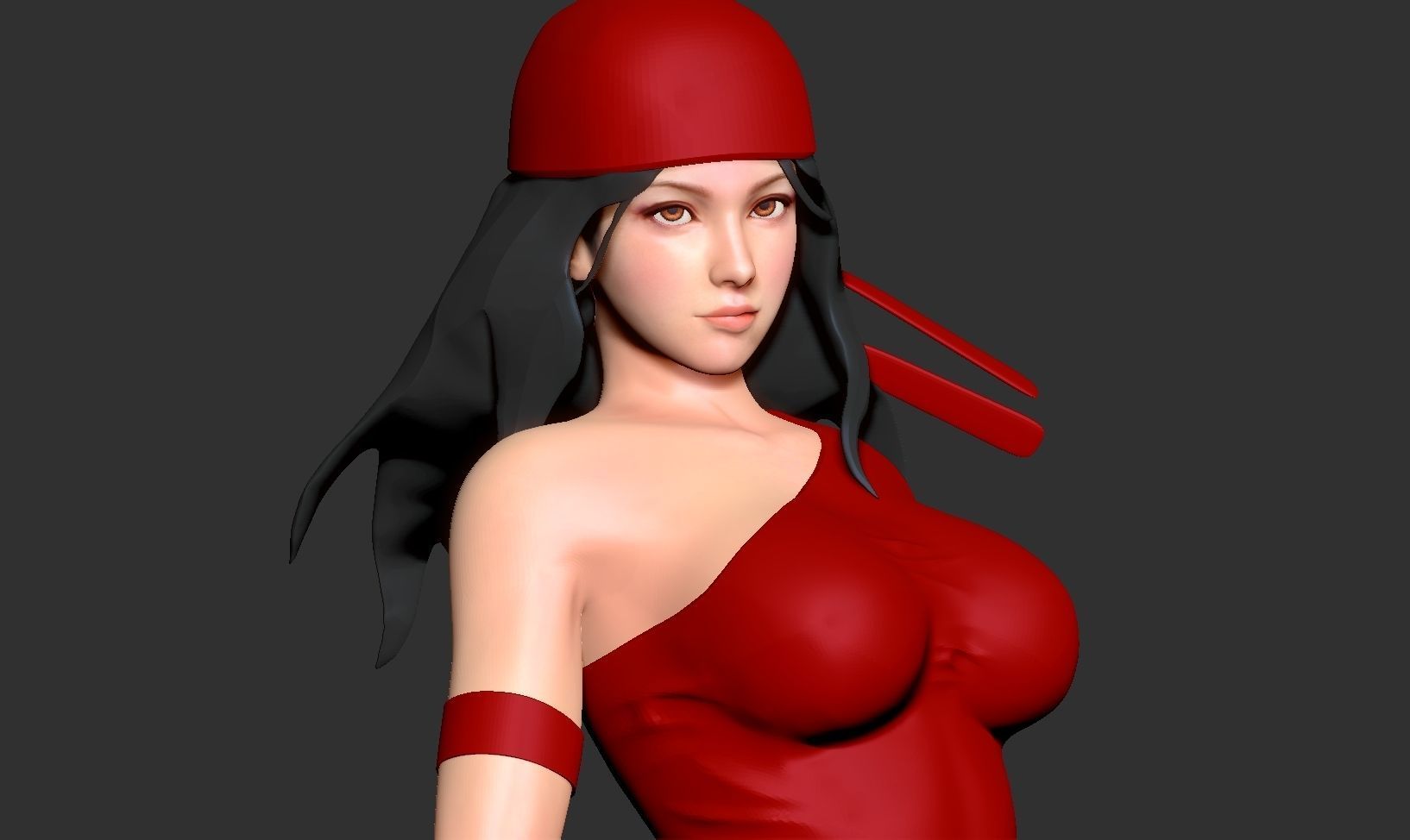 Elektra woman costume 3D print model_4