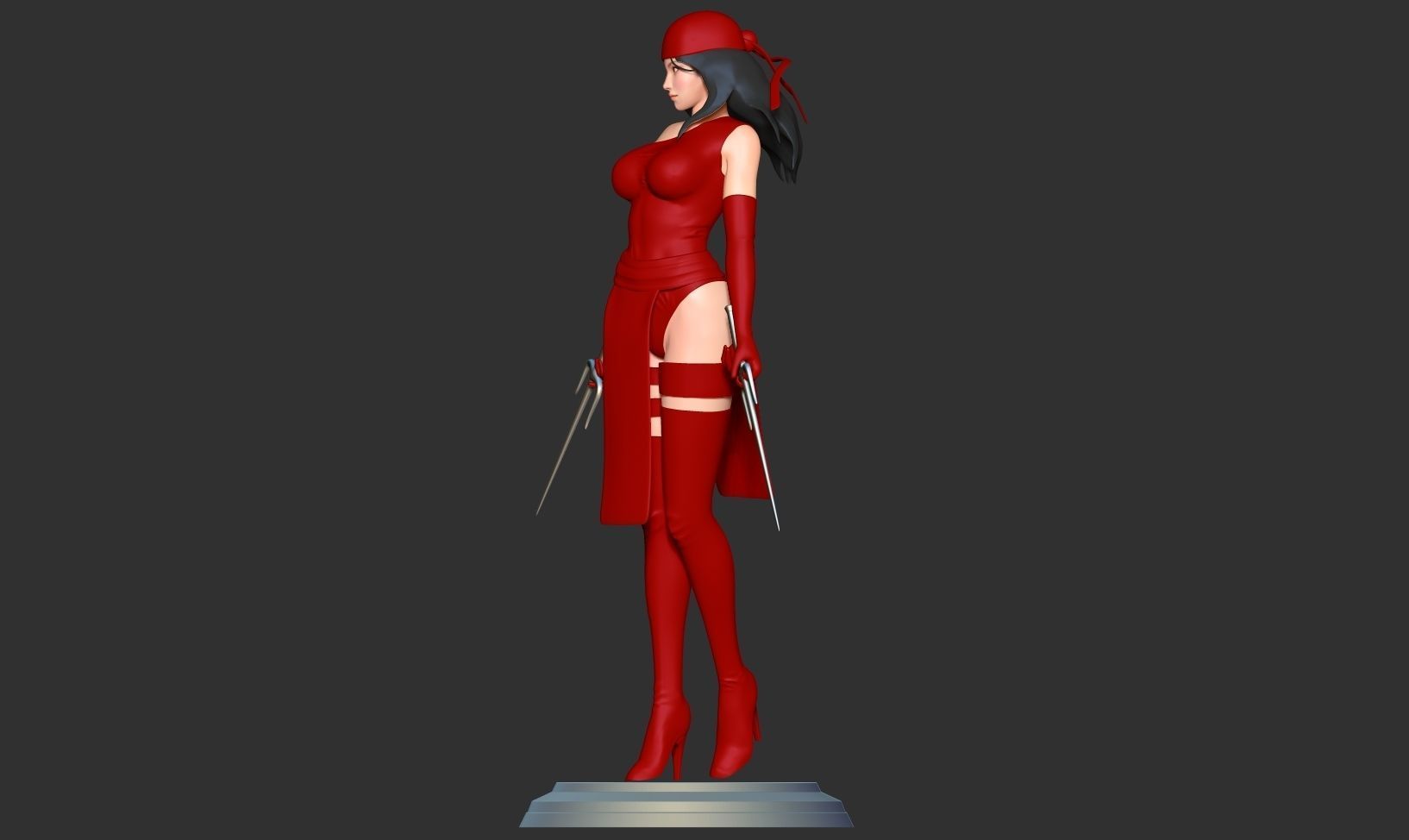 Elektra woman costume 3D print model_12