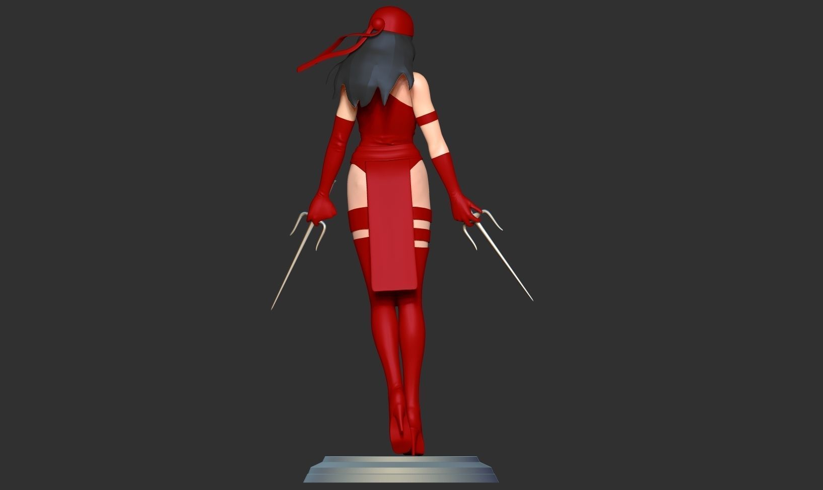 Elektra woman costume 3D print model_16