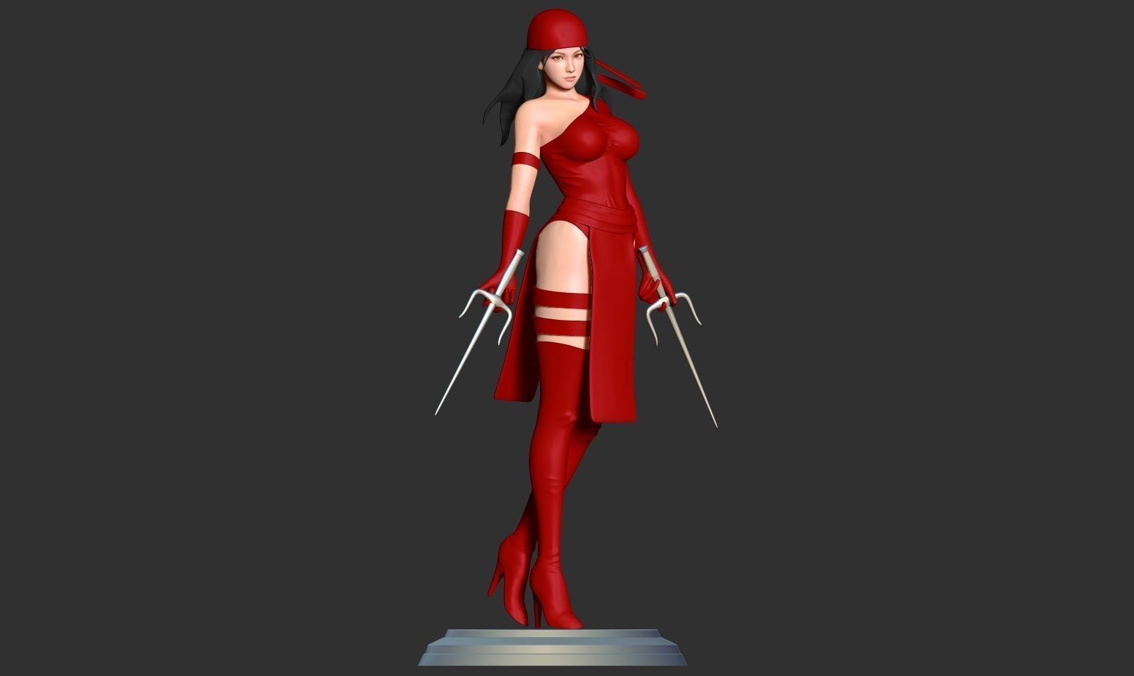 Elektra woman costume 3D print model_10