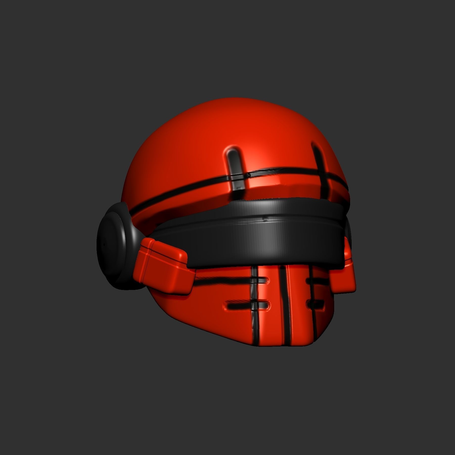 helmet high poly sculpt 3d printable 3D model_5