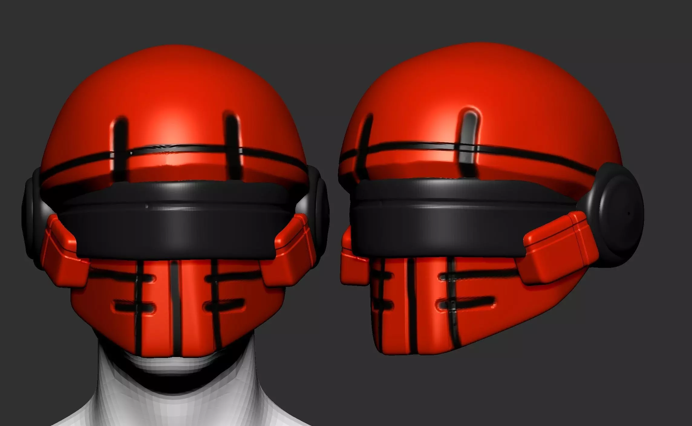 helmet high poly sculpt 3d printable 3D model_0