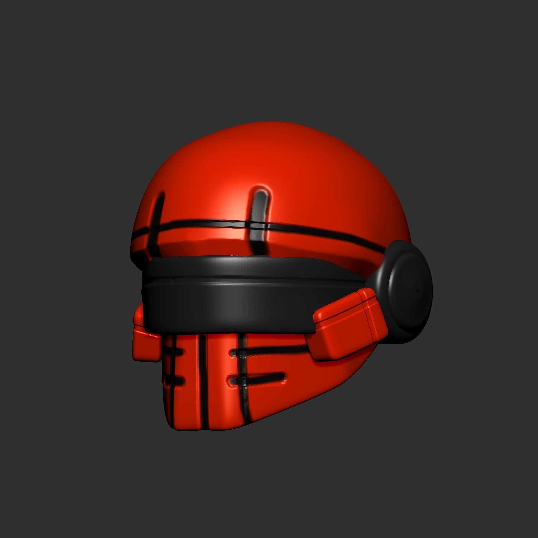 helmet high poly sculpt 3d printable 3D model_3