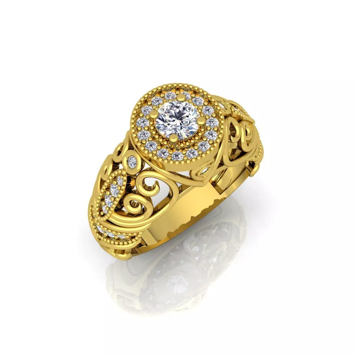 Big Fancy Design Ring 3D print model_0