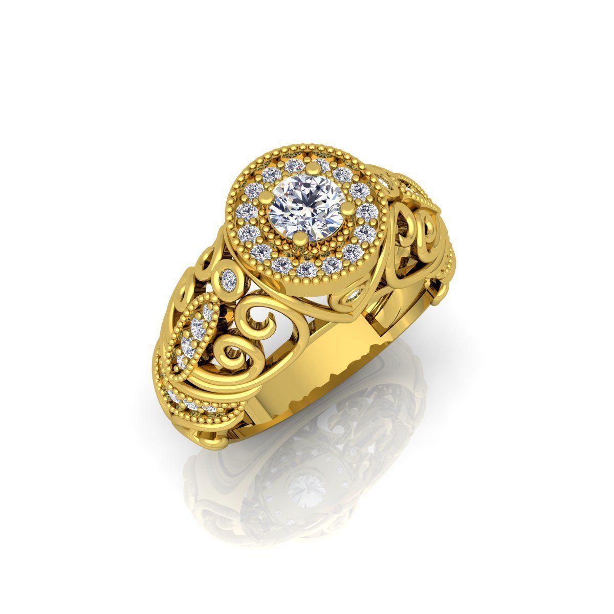 Big Fancy Design Ring 3D print model_2