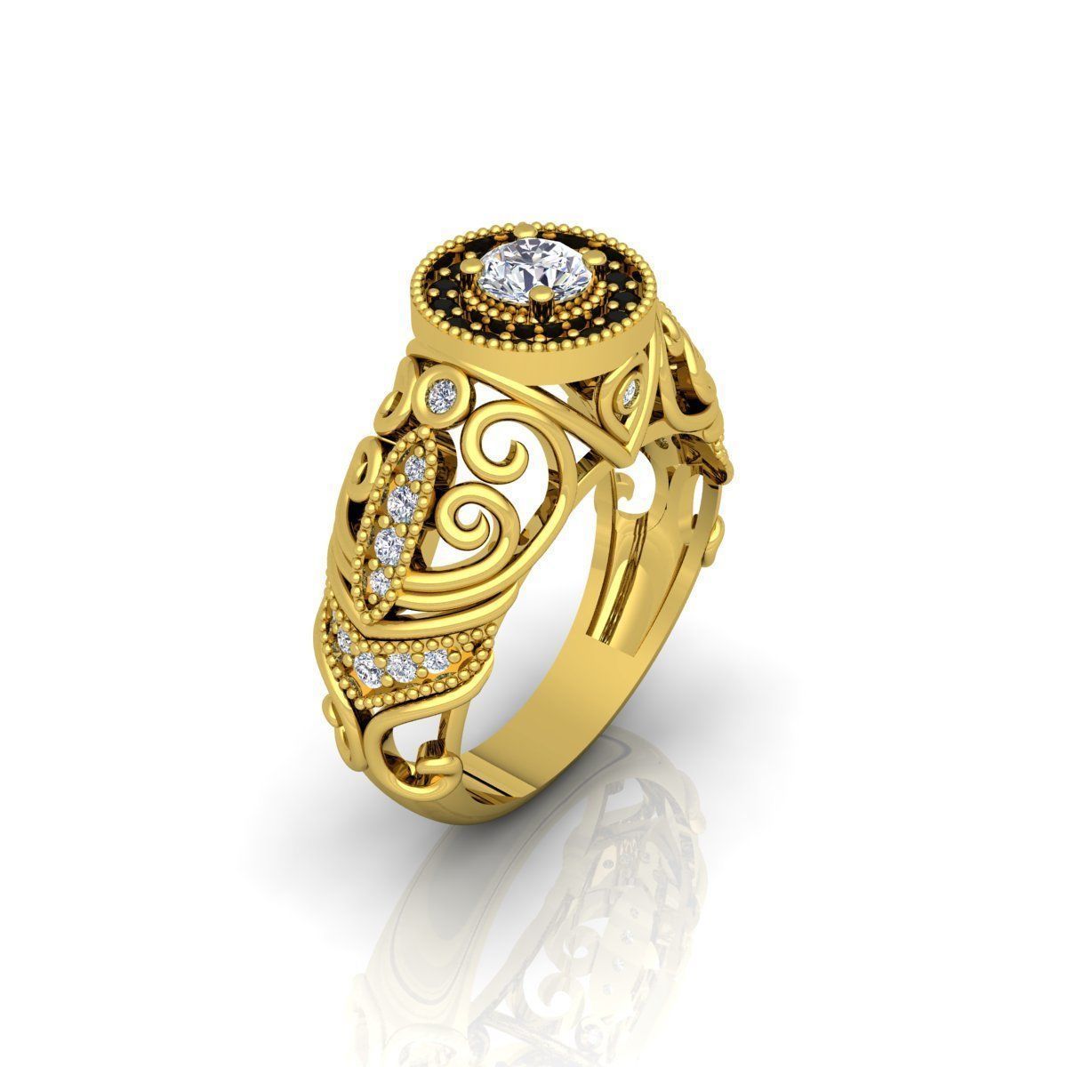 Big Fancy Design Ring 3D print model_3
