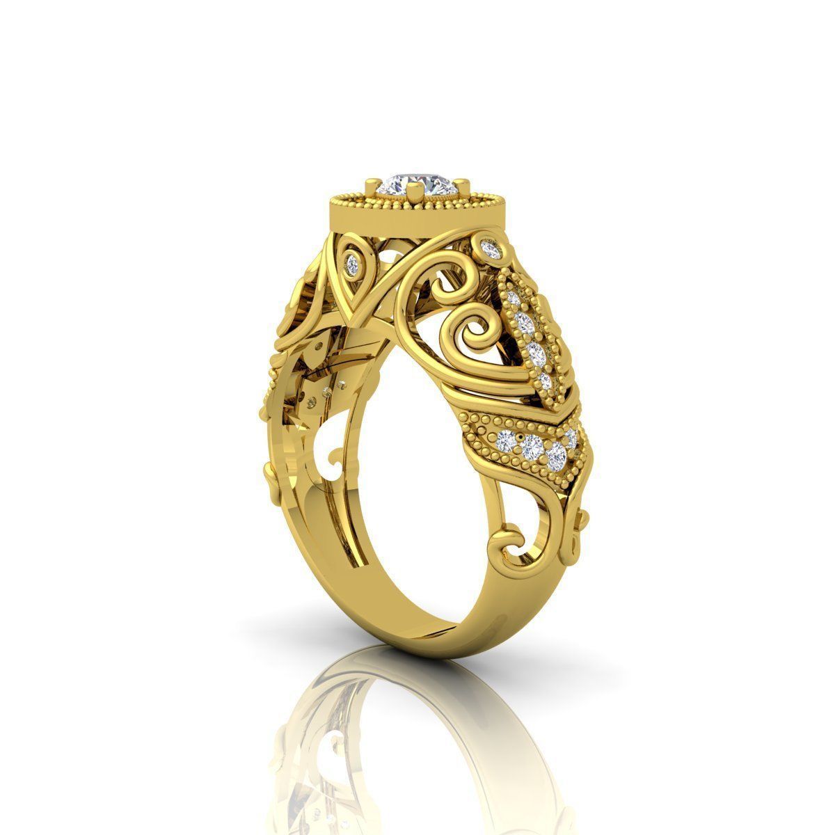 Big Fancy Design Ring 3D print model_4