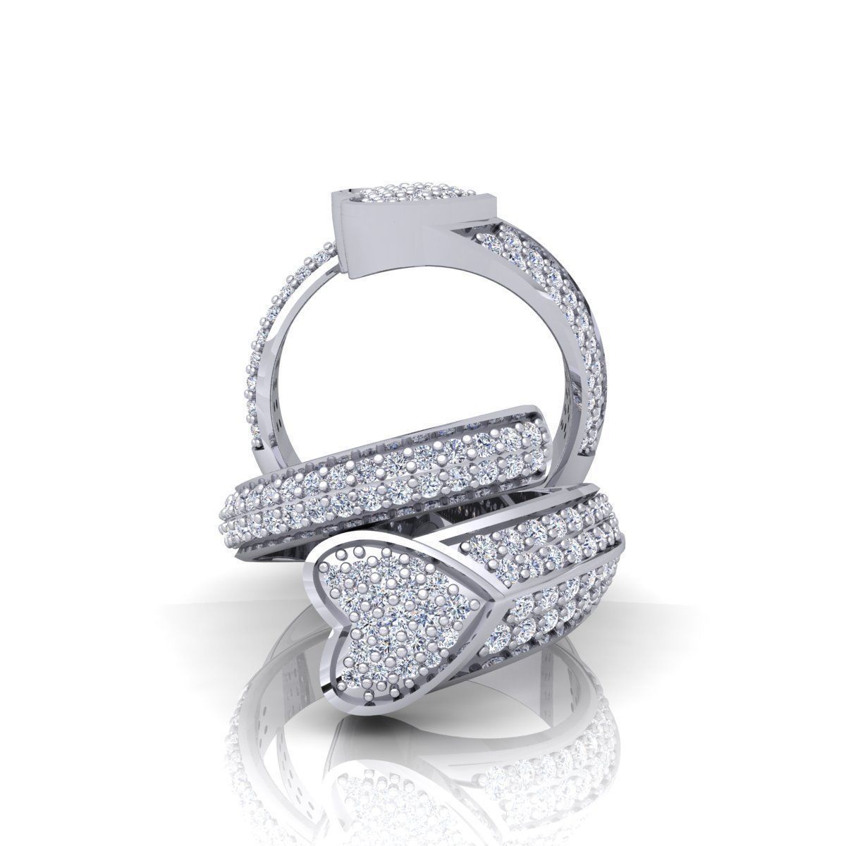 Heart Love Ring  3D print model_3