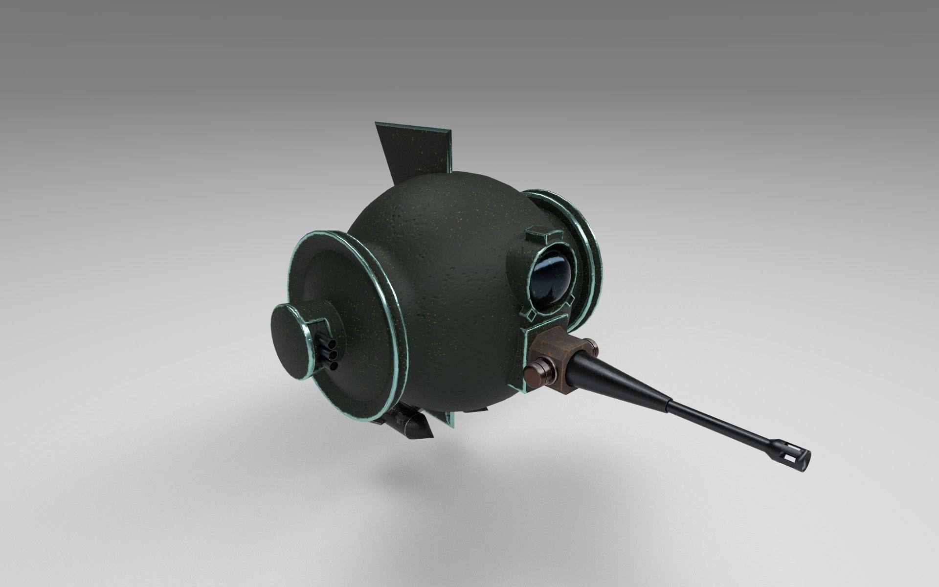 BattleDrone robot Free low-poly 3D model_4