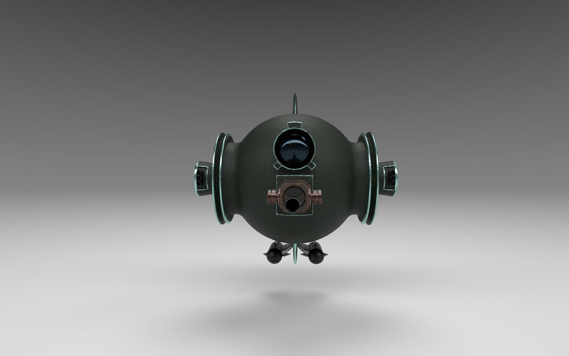 BattleDrone robot Free low-poly 3D model_1