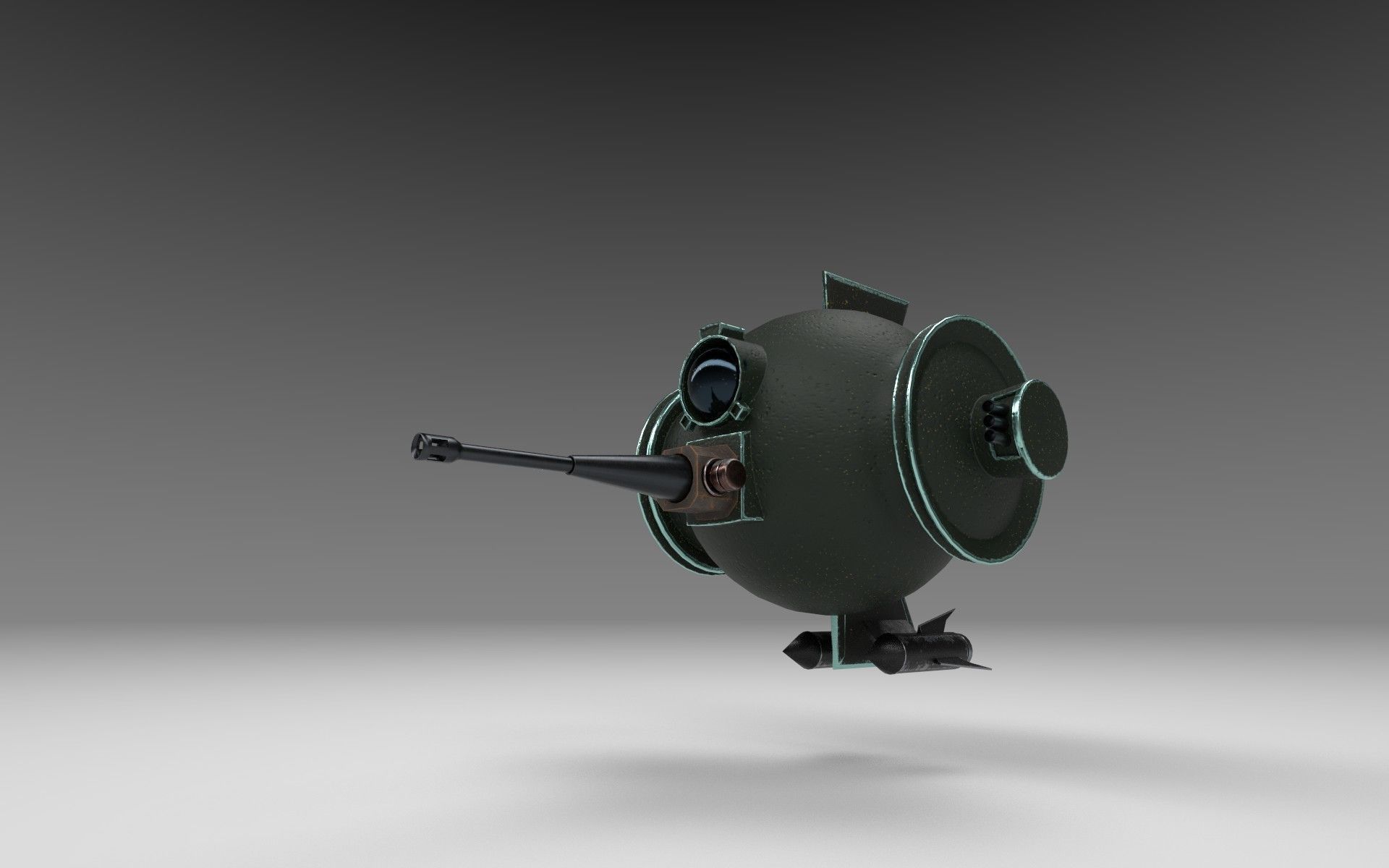 BattleDrone robot Free low-poly 3D model_3