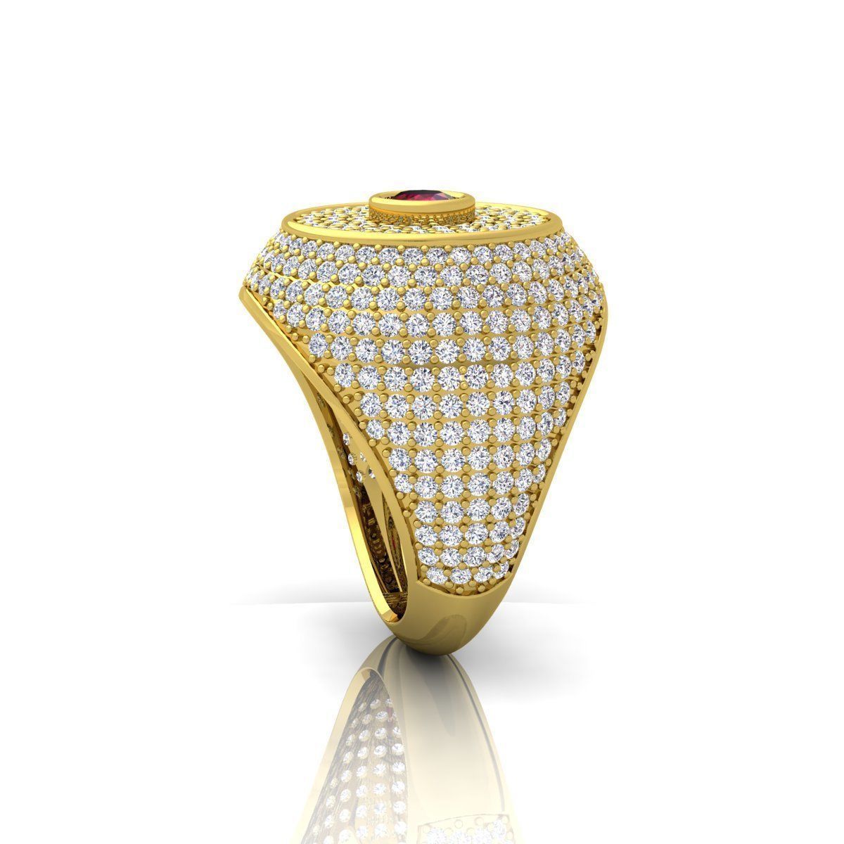 Ruby Diamond Mens Ring 3D print model_8
