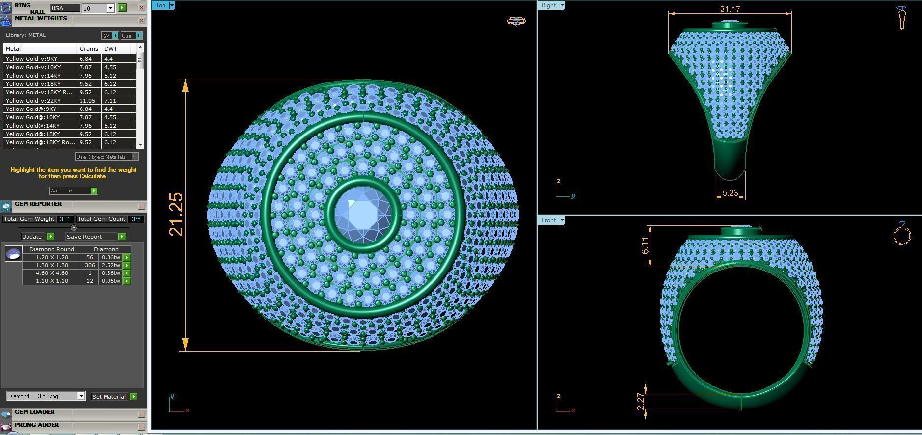 Ruby Diamond Mens Ring 3D print model_7