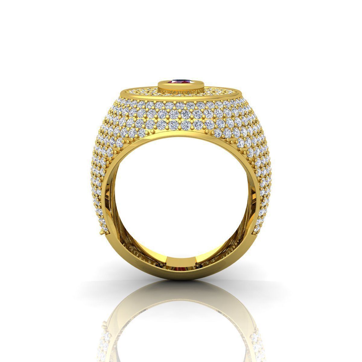Ruby Diamond Mens Ring 3D print model_10