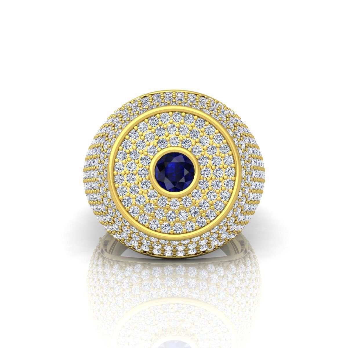 Ruby Diamond Mens Ring 3D print model_3