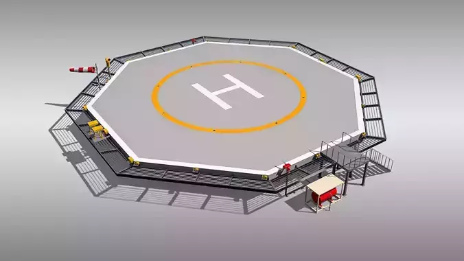 Octagonal Heliport 3D model