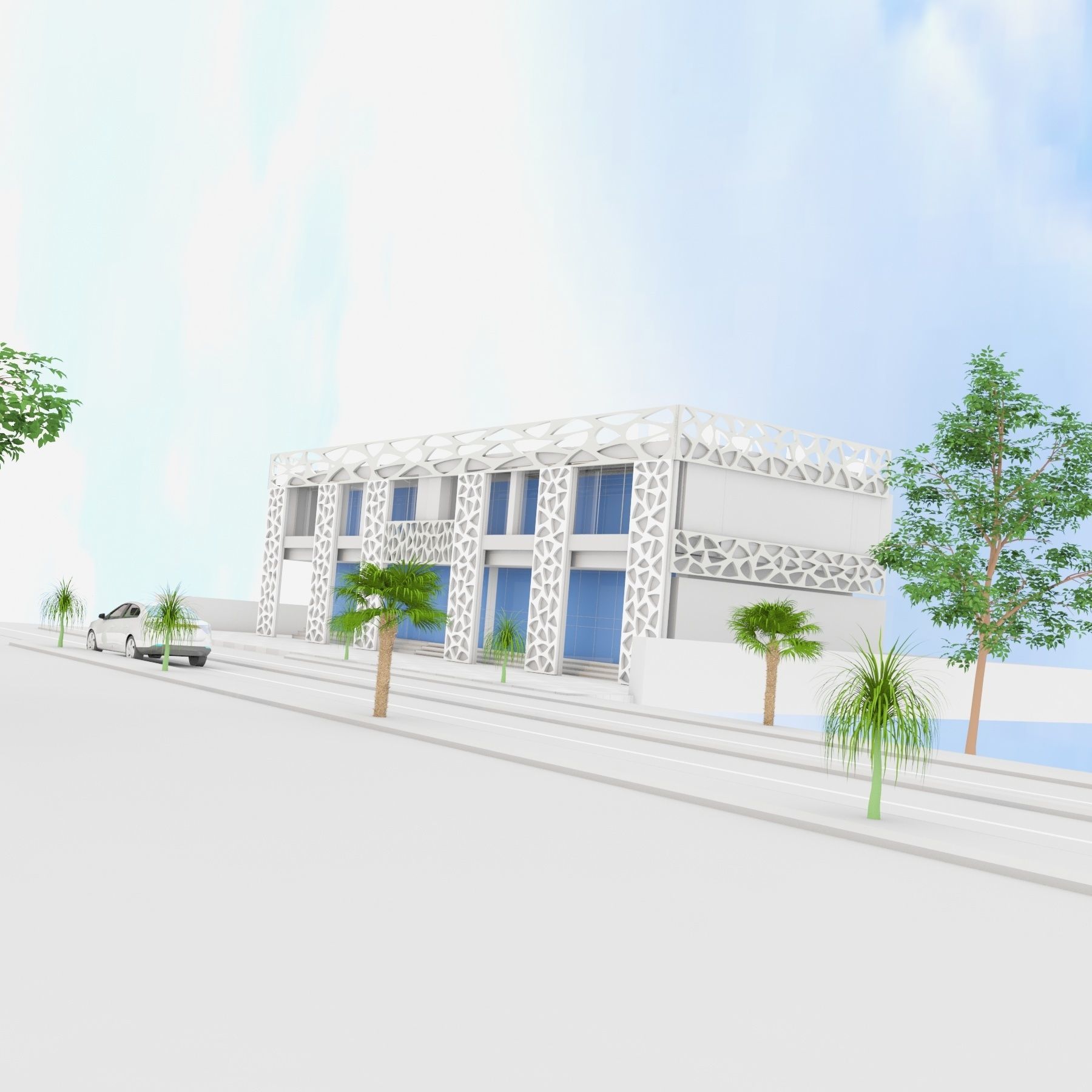 Mall exterior 3D model_2
