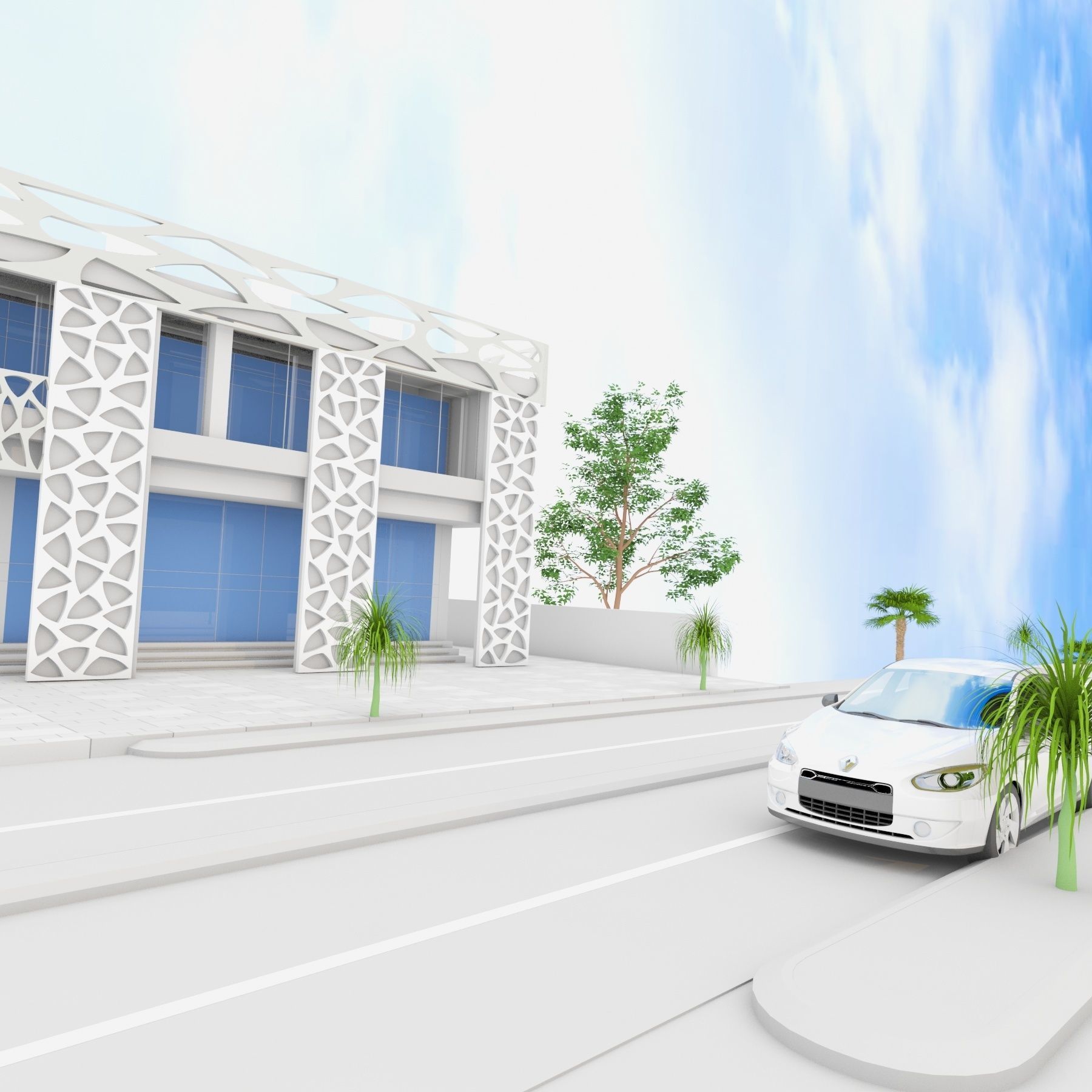 Mall exterior 3D model_1