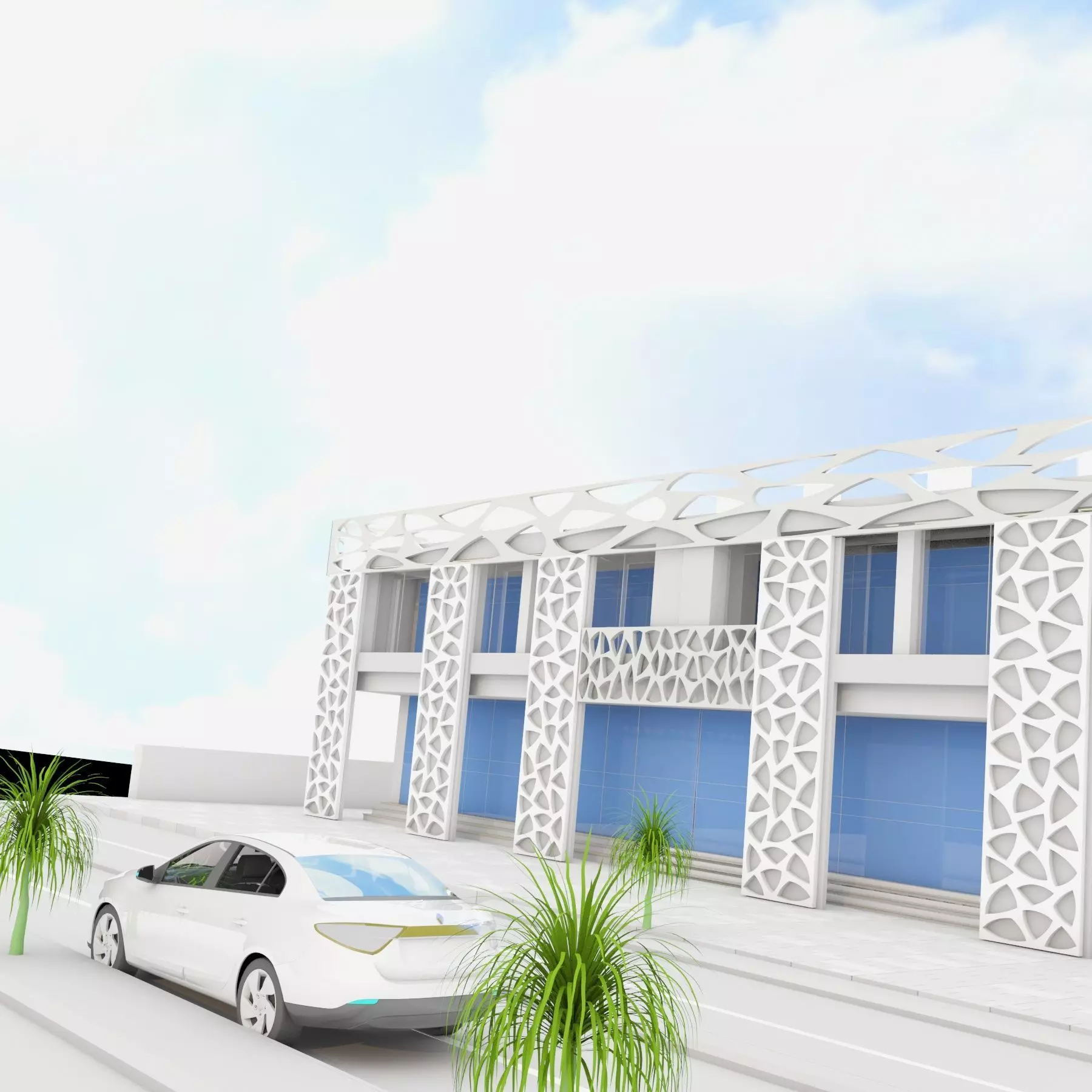 Mall exterior 3D model_0